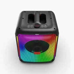 ISA BS-08 Waterproof Partybox 8 Inch Party Cube Boombox Speaker Wireless Bluetooth RGB Light + Wireless Microphone