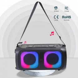 611 Gradiente Vision BASS Extreme Dual 2x 6.5" Subwoofer PartyBox Bluetooth Wireless Speaker With RGB Fire Light Effect