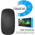 Wireless Mouse 2.4GHz Slim Profile High Sensitivity Black