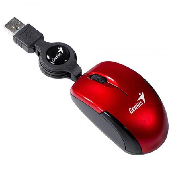 Genius Micro Traveler V2 Retractable USB Super Mini Mouse Ruby Red