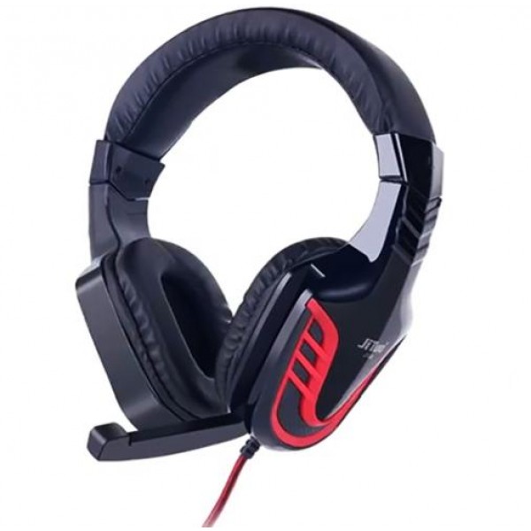 Pro Gaming Headset JT-G5 Black & Red Big Headphones with Microphone for Gamers