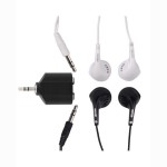 Maxell EBC-2 Stereo Earbud Combo Pack 2pcs Black and White + Audio Splitter