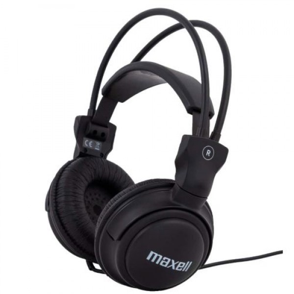 Maxell Home Studio Big Headphones Crystal Clear Sound Leather Black