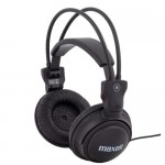 Maxell Home Studio Big Headphones Crystal Clear Sound Leather Black