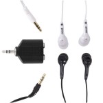 Maxell ECC-2 Stereo Earphones Combo Pack 2pcs Black and White + Audio Splitter