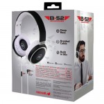 Maxell B52 Big Headphone Deep BASS Leather Foldable built in microphone White
