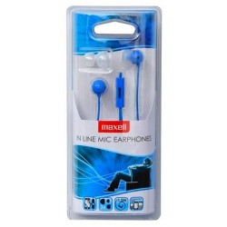Maxell EC-MIC Earphones Blue with microphone