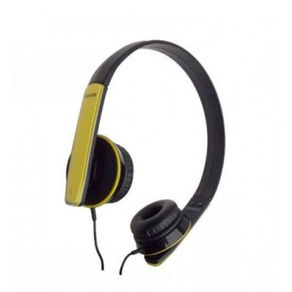 Maxell HP-Mic Leather Headphones Yellow with microphone
