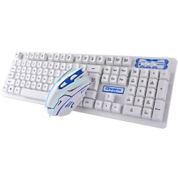 HK6500 2.4GHz Wireless Gaming Keyboard + Mouse Combo White