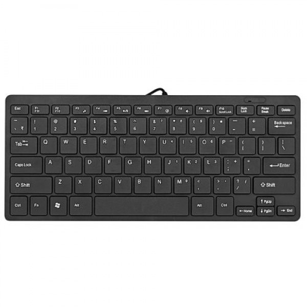 USB Mini Keyboard K-1000 Black Ultra-thin Waterproof