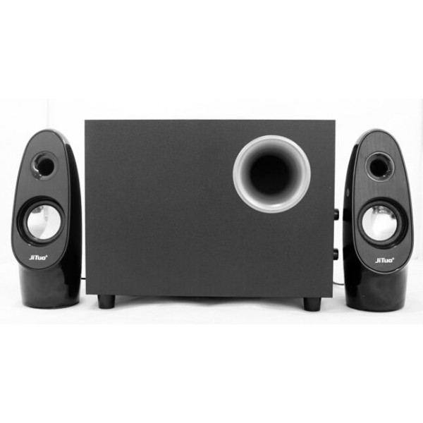 JT 2809 USB 2.1 Wooden Subwoofer Stereo Speaker Bass Black/Silver